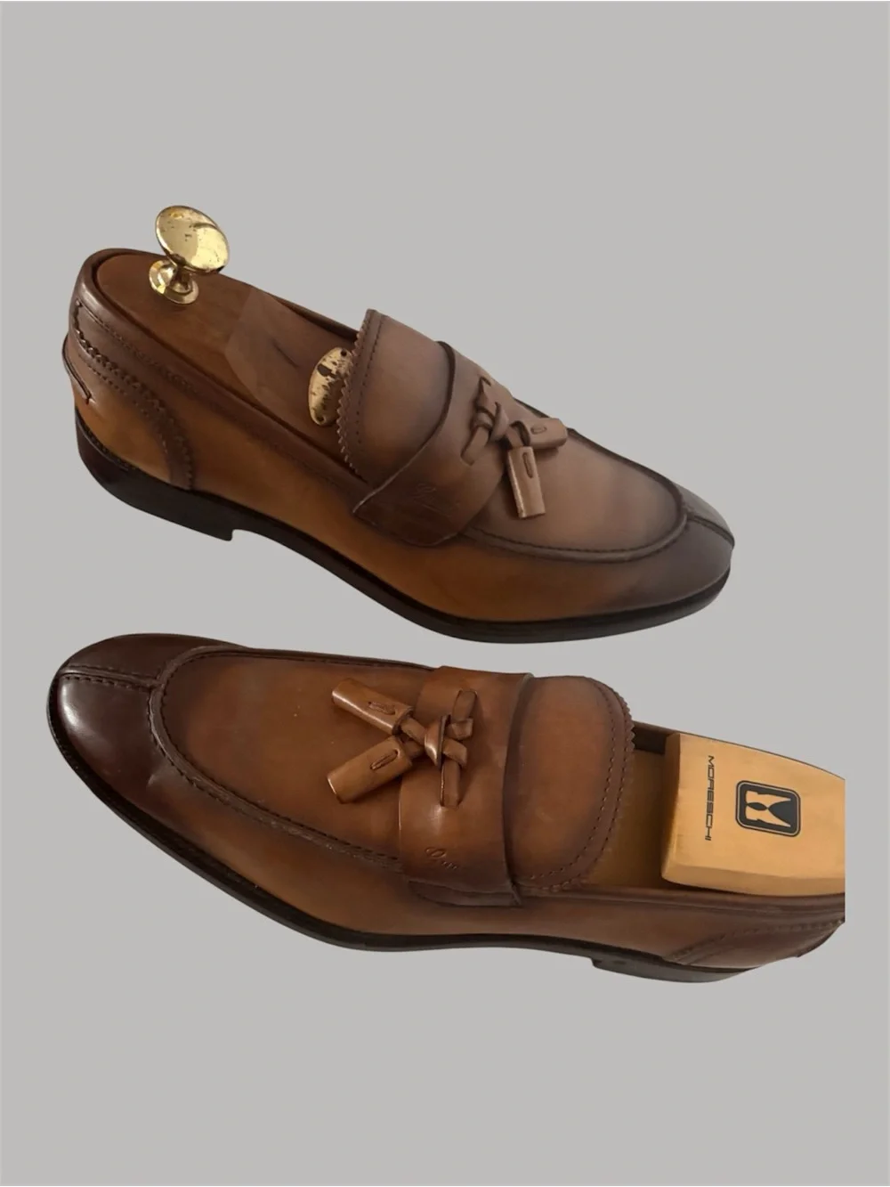 Gucci Brown Leather Tassel Loafers